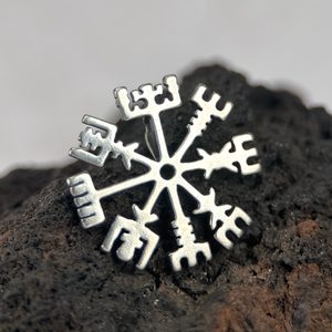 VEGVISIR, rune, pendant for protection, sterling silver