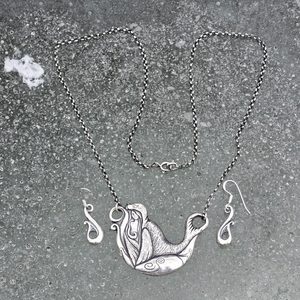 Selkie, necklace, sterling silver 925/1000