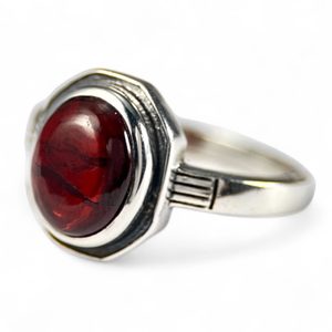 Medieval silver ring with garnet, Ag 925/1000