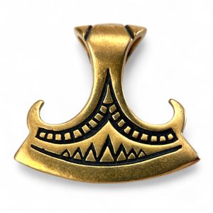 PERUN'S BEARDED AXE, bronze pendant