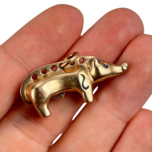 CELTIC BOAR, Tabor, Bohemia, bronze pendant, replica