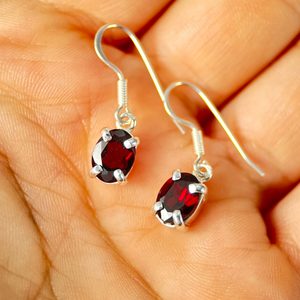 GARNET - boucles d'oreilles, argent