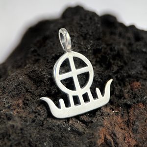 SUN BOAT, silver pendant