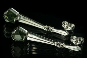 ESTELLE, moldavite, earrings, silver