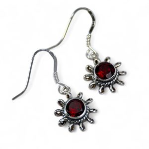 VALENTINA, silver earrings, garnet, Ag 925/1000
