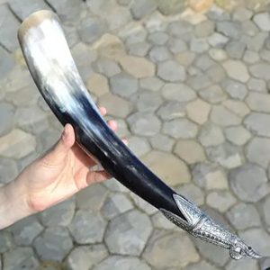 CORNE DE VIKING avec manche en étain, Shetland, Ecosse - 0.4 L