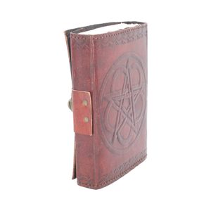 Pentagram, leather book of shadows - notebook