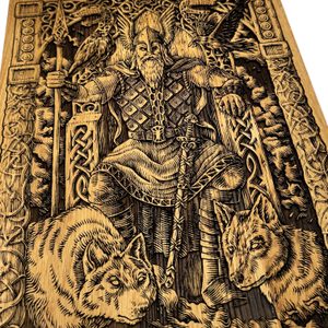 Odin, décoration murale, bois 32x46cm