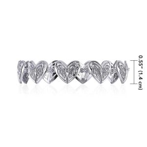 CELTIC HEARTS, silver bangle, Ag 925