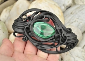 MALACHITE HAIR CLASP - FANTASY JEWELS{% if kategorie.adresa_nazvy[0] != zbozi.kategorie.nazev %} - JEWELLERY - BRONZE, ZINC{% endif %}