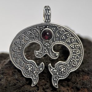 LUNULA, women's early medieval pendant, Ag 925