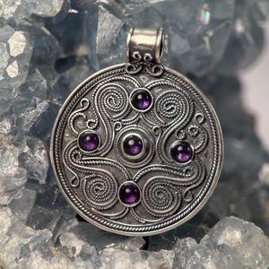 BATTERSEA, luxury Brythonic jewel inspired by the find, amethysts, silver 925, 12 g