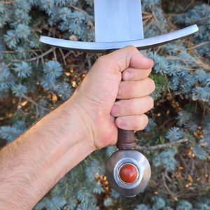 JASPER, épée à une main, XIVe-XVe siècle, Plein Tang, avec pierre