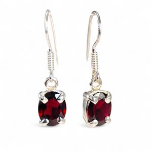 GARNET - boucles d'oreilles, argent