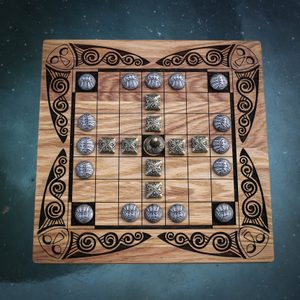 FIDCHELL Keltische Brettspielversion von BRIAN BORU mit Eichenbrett