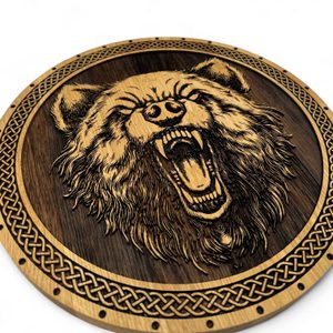 Fenrir Wolf, wooden wall picture 32cm