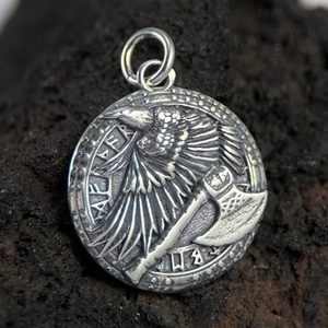 TO VALHALLA! Viking battle amulet, silver 925