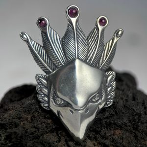 FEUERVOGEL, Silberanhänger mit Granaten, Ag 925 12g