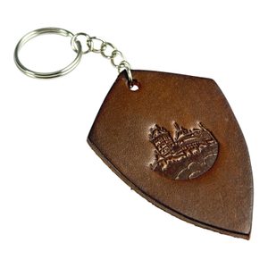 Karlstejn Castle, keychain, leather