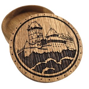 MEDIEVAL CASTLE, jewellery box, oak