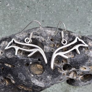 GUMPI, Sámi wolf, silver earrings, Ag 925/1000