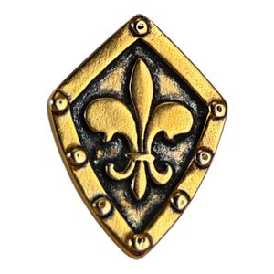 Fleur de Lis dans le bouclier, pendentif en bronze