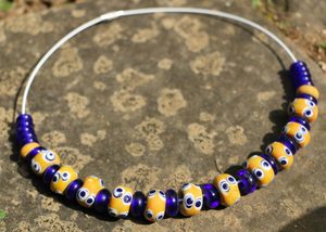 NECKLACE, Celtic glass beads, reproduction