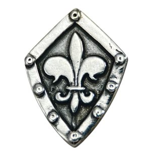 Fleur de Lis in the shield, pendant, silver
