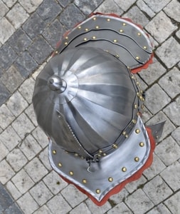 LOBSTER-TAIL HELMET, exact museum replica
