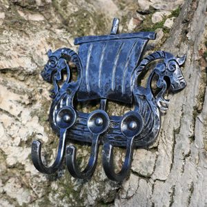 DRAKKAR - Navire viking, crochets forgés / porte-clés