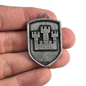 PRAGUE, armoiries médiévales dans un bouclier, XIVe siècle, zinc