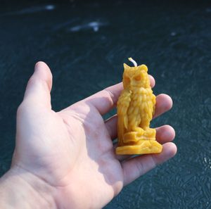 Owl - beeswax candle
