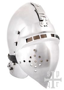 German Visored Bascinet, Medieval Helmet, ca. 1370, 2 mm Steel