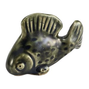 CARP, ceramic fish, green