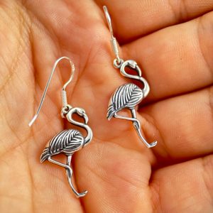 Flamingo , silver earrings Ag 925/1000