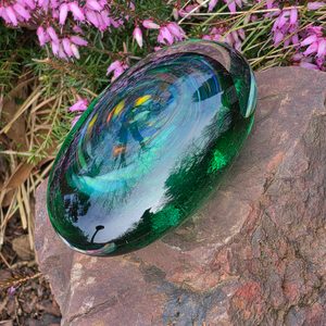 Glas Briefbeschwerer Stein, grün