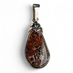 LEOPARD, jasper, silver pendant, Ag 925/1000