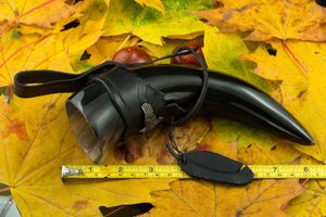 CORVUS, drinking horn and leather holder