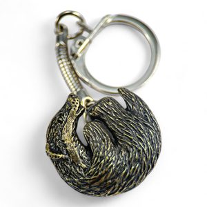 Badger keychain, zinc old brass