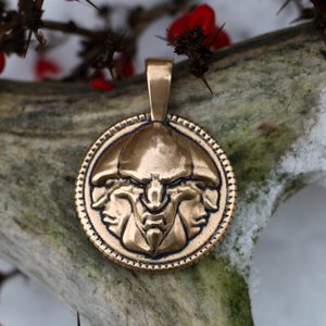 TRIGLAV Slavic God, bronze pendant