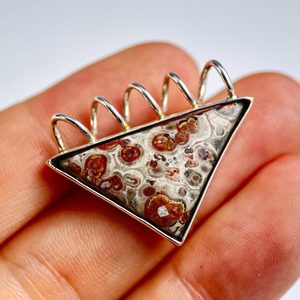 LEOPARD, jasper, silver pendant, Ag 925/1000