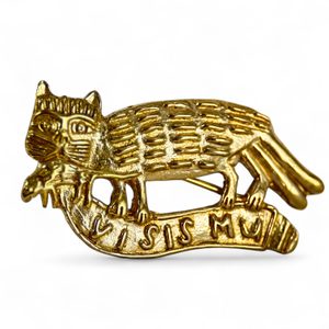 Two-tailed cat, medieval pilgrim badge