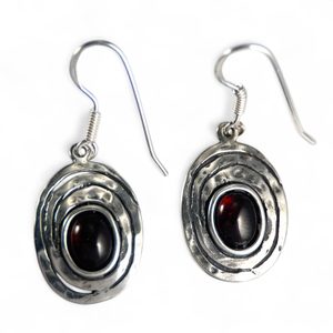 AGARA, Ohrringe, Silber 925, Granat