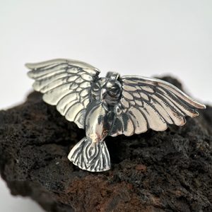 ATHENE NOCTUA - owl, silver pendant - large