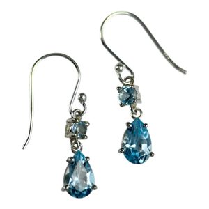 KYANE, silver earrings, blue topaz, Ag 925/1000