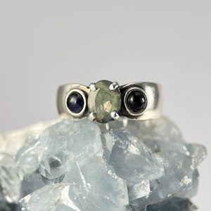 CITTADELLA, silver ring - labradorite and iolite, Ag 925/1000
