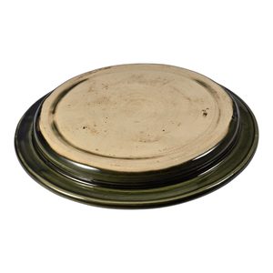 Plate green, decorated, medieval