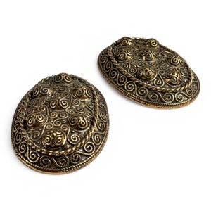 BROCHE DE TORTUE VIKING, Hedeby, bronze- paire