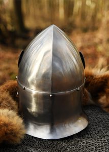 Casque à coque avec visière rabattable, acier 1,6 mm