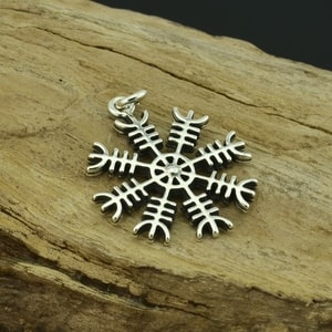 Aegishjalmur, isländische magische Rune, Amulett, Silber 925